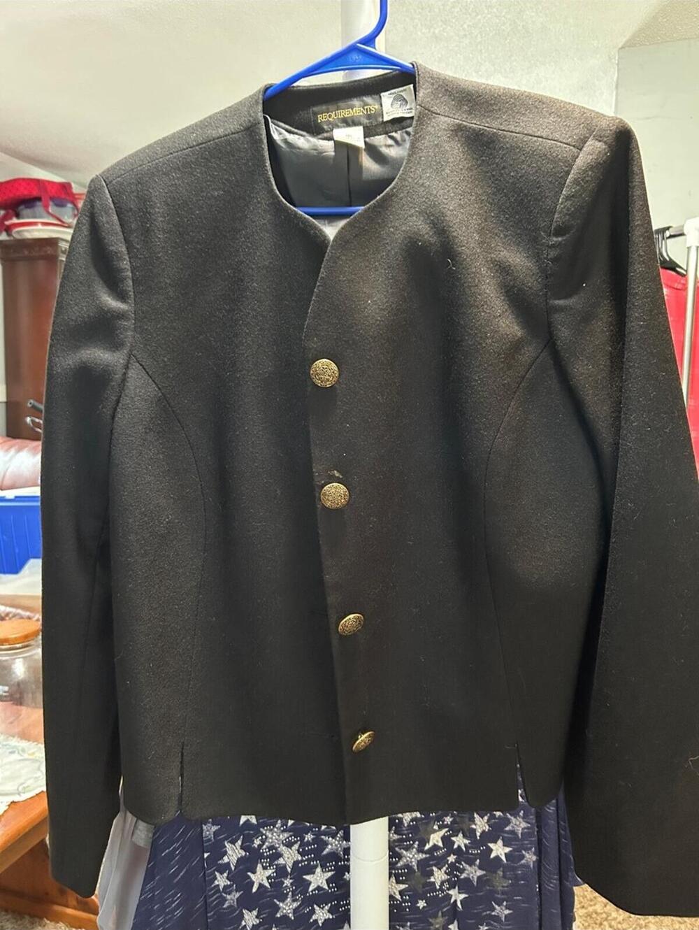 Requirements Women's Black Wool Blazer Jacket Size 16